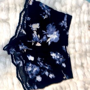 Blue/black floral shorts